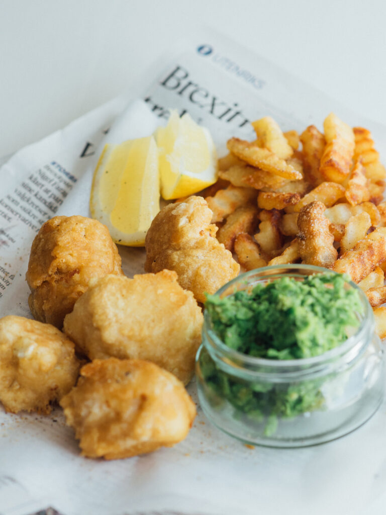 vegansk fish n chips med blomkål